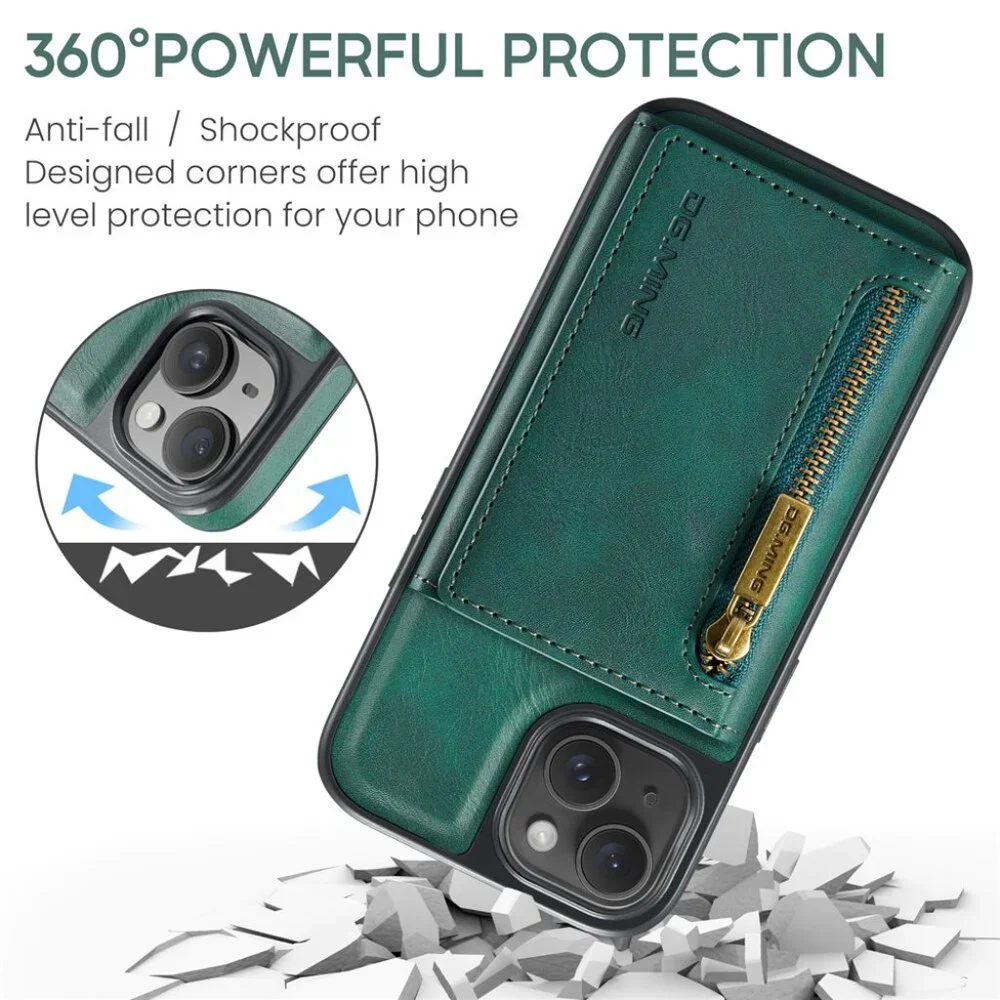 DG.MING M5 Series Magnetic 2-in-1 Wallet Leather Phone Case For iPhone 13 ProMax